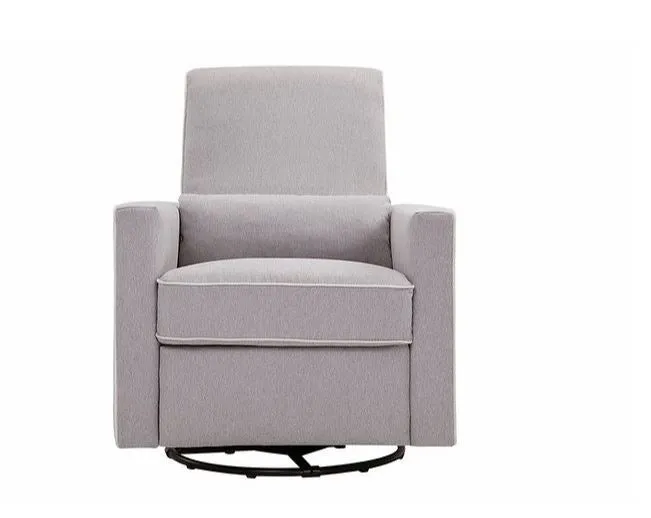 DaVinci Baby Piper Recliner and Swivel Glider Nursing Chair (Grey with Cream Piping)