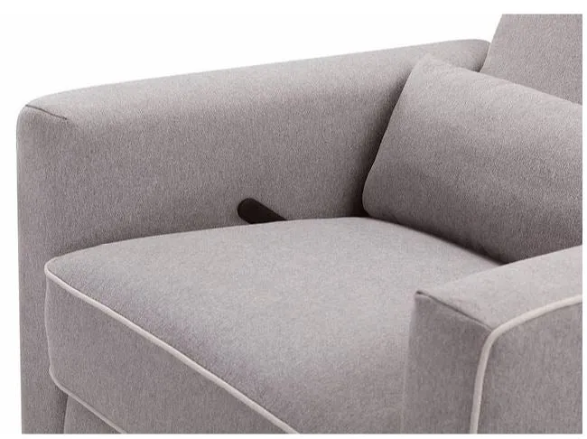 DaVinci Baby Piper Recliner and Swivel Glider Nursing Chair (Grey with Cream Piping)