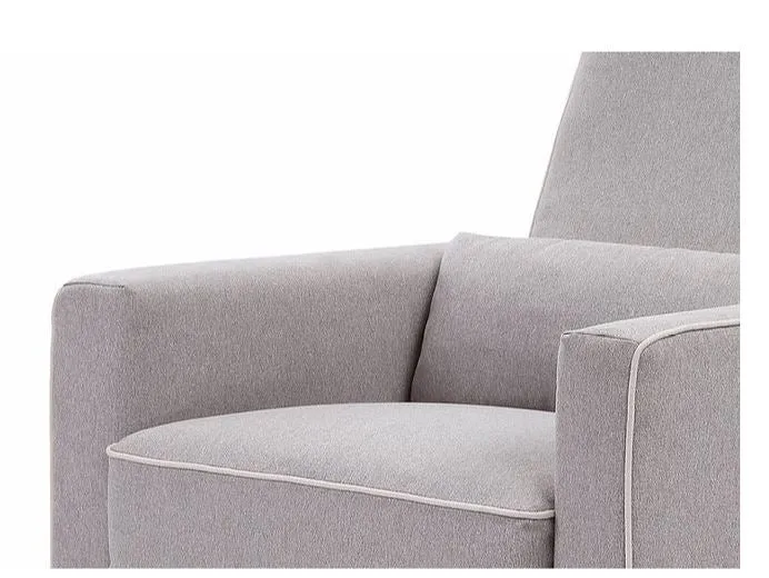 DaVinci Baby Piper Recliner and Swivel Glider Nursing Chair (Grey with Cream Piping)