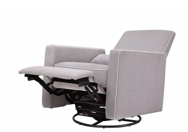 DaVinci Baby Piper Recliner and Swivel Glider Nursing Chair (Grey with Cream Piping)