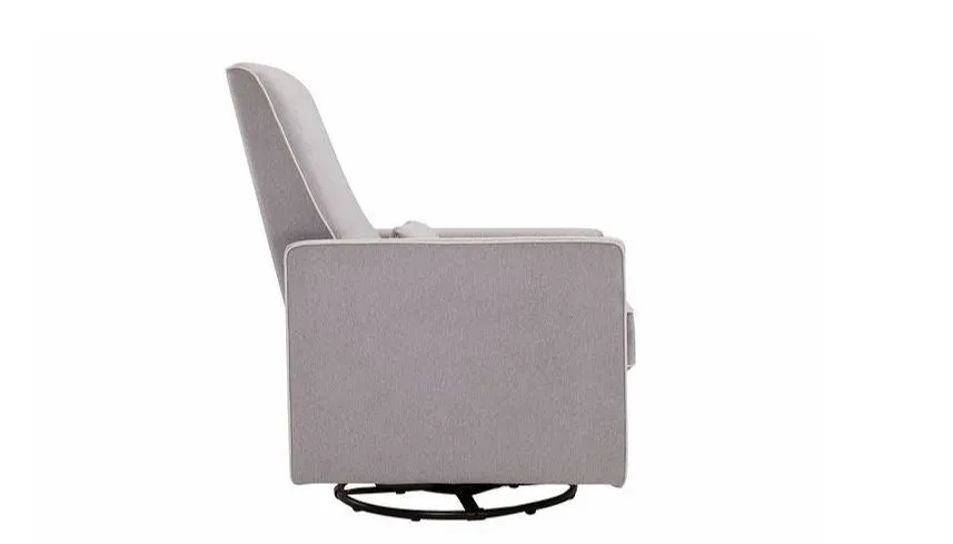 DaVinci Baby Piper Recliner and Swivel Glider Nursing Chair (Grey with Cream Piping)