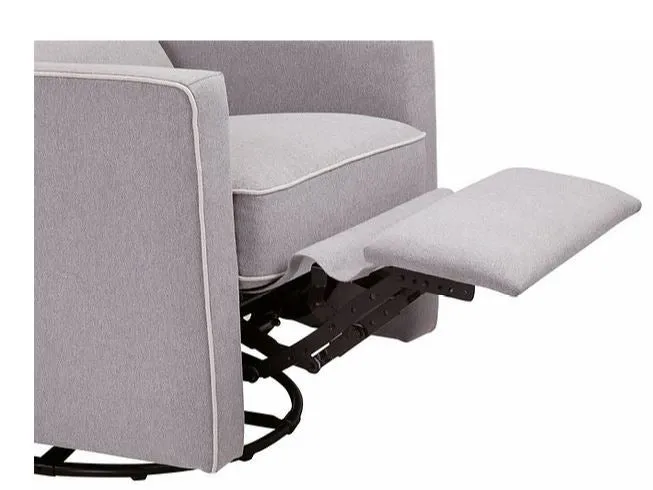 DaVinci Baby Piper Recliner and Swivel Glider Nursing Chair (Grey with Cream Piping)