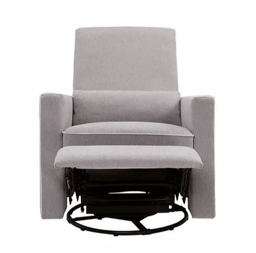 DaVinci Baby Piper Recliner and Swivel Glider Nursing Chair (Grey with Cream Piping)