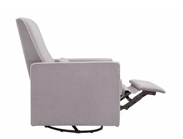 DaVinci Baby Piper Recliner and Swivel Glider Nursing Chair (Grey with Cream Piping)