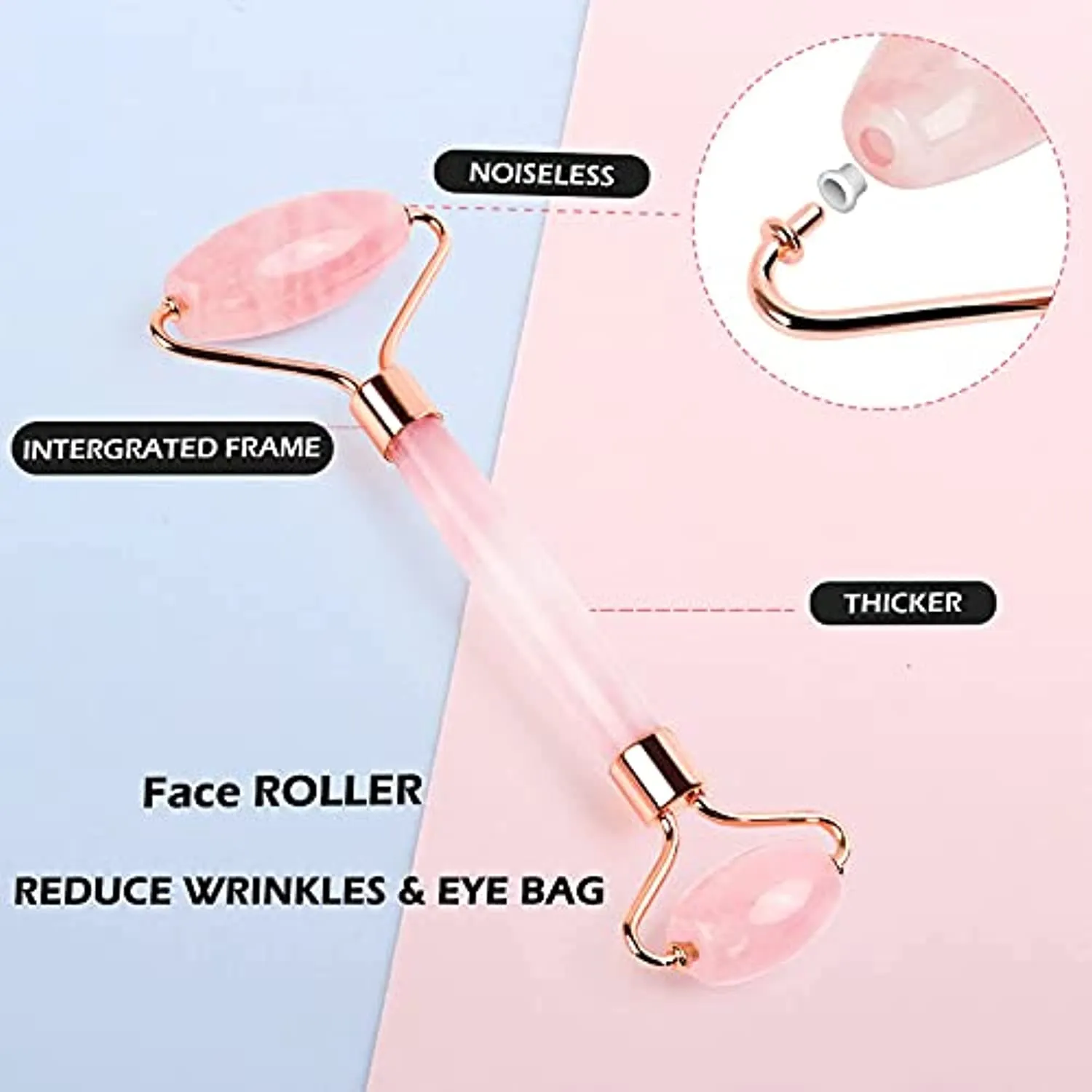 Deciniee Jade Roller and Gua Sha Set - Anti Aging Rose Quartz Face Roller Massager & Guasha Tool for Face, Eye, Neck - Natural Beauty Skin Care Tools Body Muscle Relaxing Relieve Wrinkles