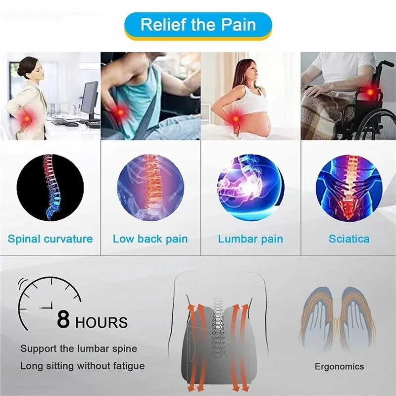 【Double Back Lumbar Cushion】Back Support for Office Chair Car Comfort Lumbar Pillow Adjustable Ergonomic Balanced Firmness for Back Pain Relief