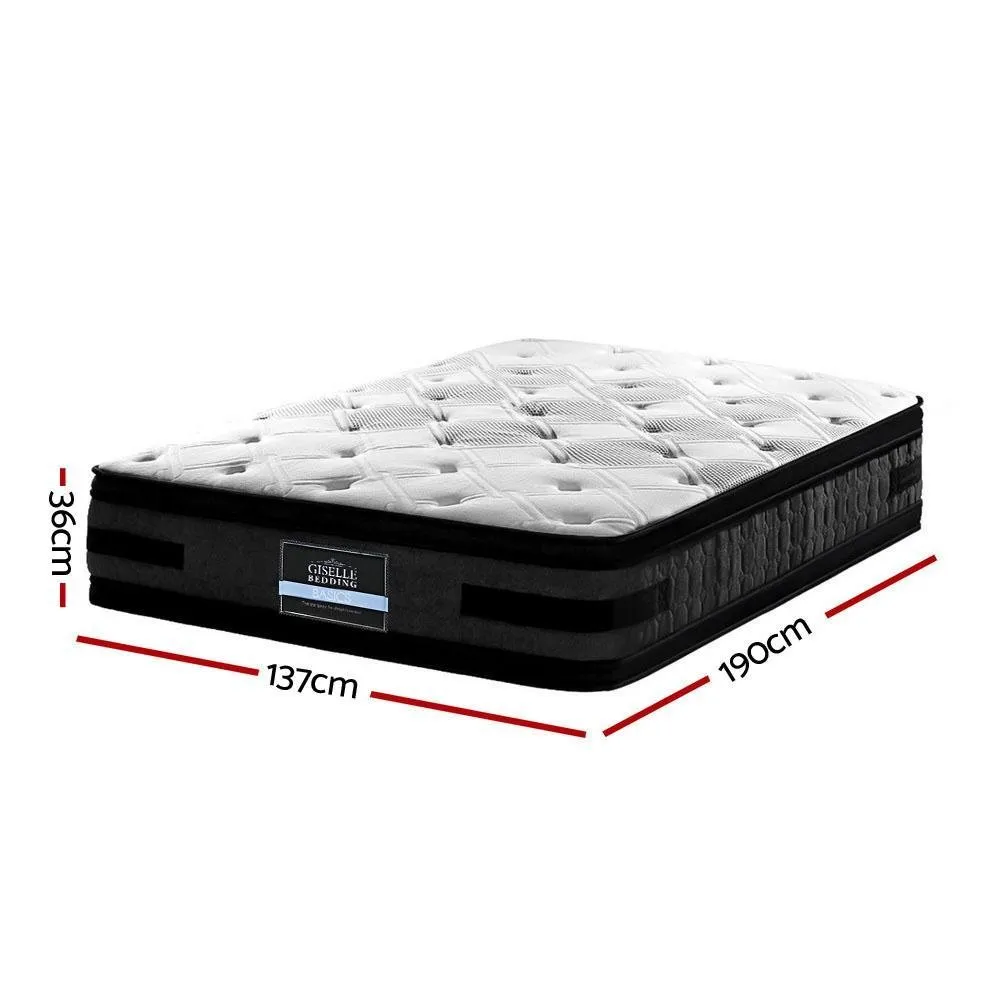 Double Premium Package | Henley LED Bed White, Luna Series Euro Top Mattress (Medium Firm) & Bamboo Mattress Topper!