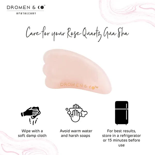 Dromen & Co Rose Quartz Gua Sha Stone (Teardrop)