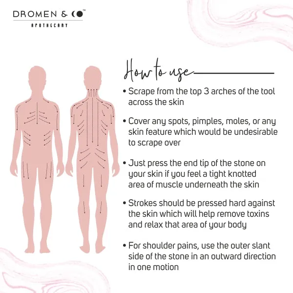 Dromen & Co Rose Quartz Gua Sha Stone (Teardrop)
