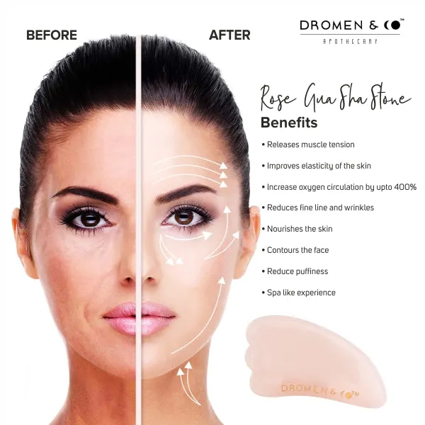 Dromen & Co Rose Quartz Gua Sha Stone (Teardrop)