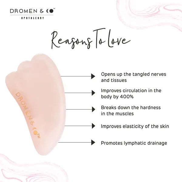 Dromen & Co Rose Quartz Gua Sha Stone (Teardrop)