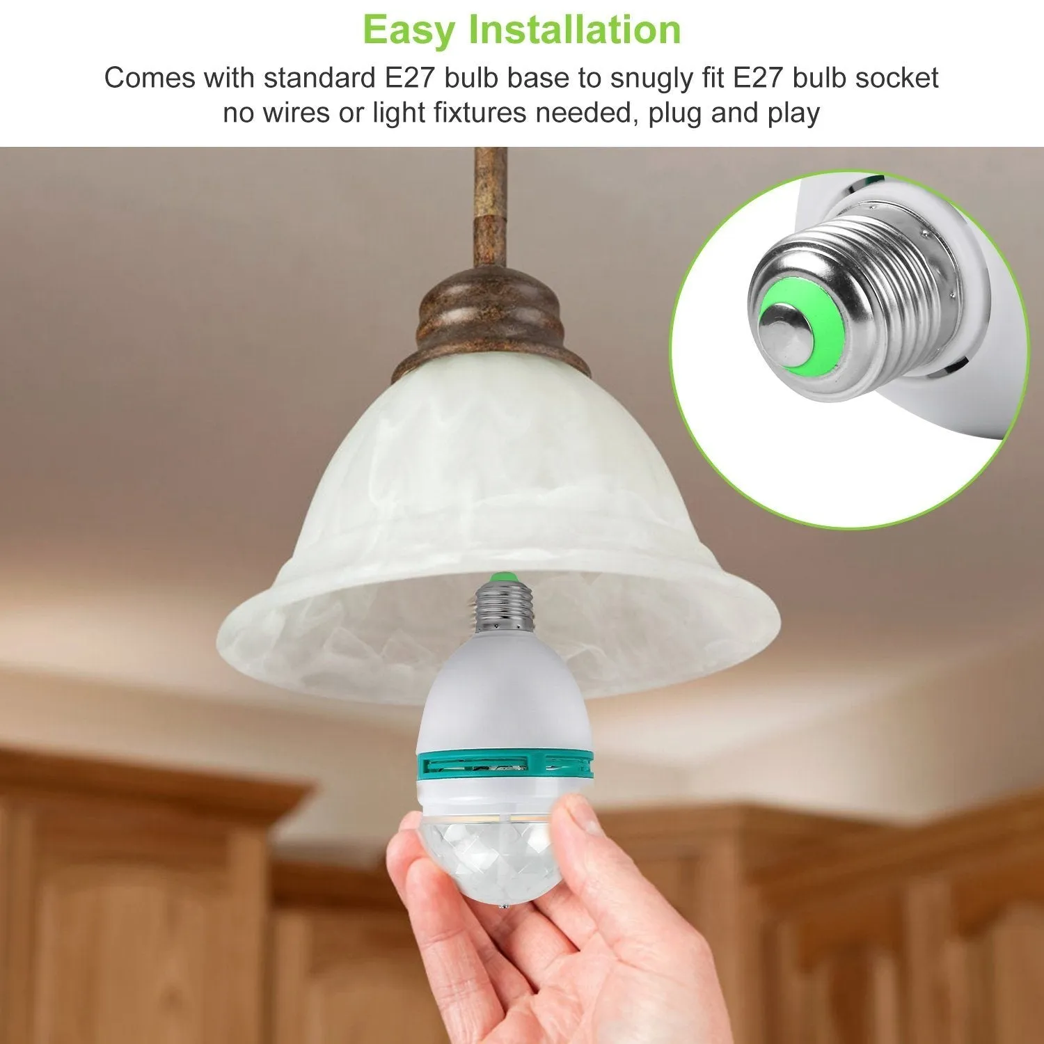 E27 3W Rotating RGB LED Light Bulb