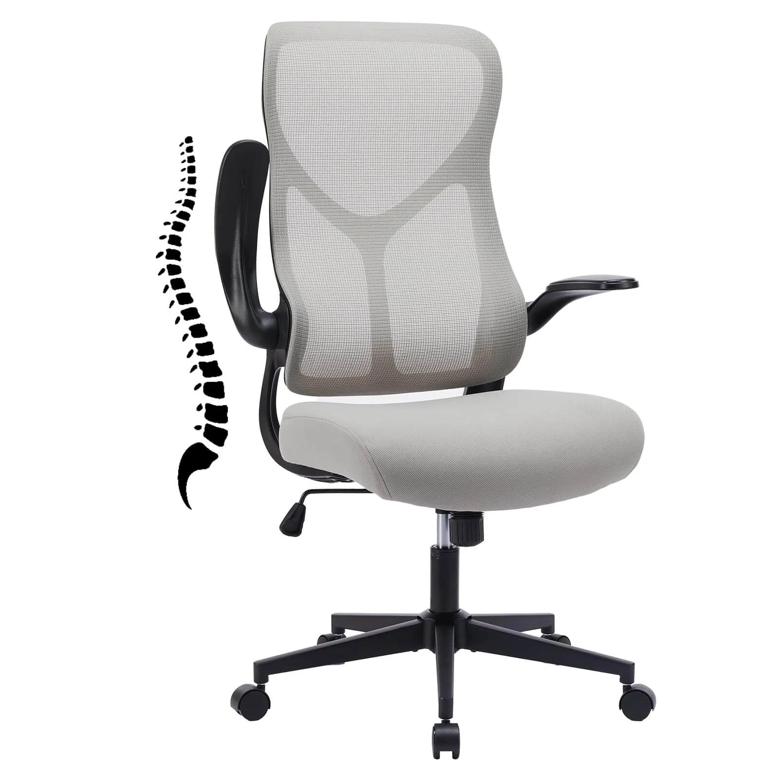 Ergonomic Computer Mesh Chair with Flip-up Armrests,Lumbar Support, Backrest for Home Office
