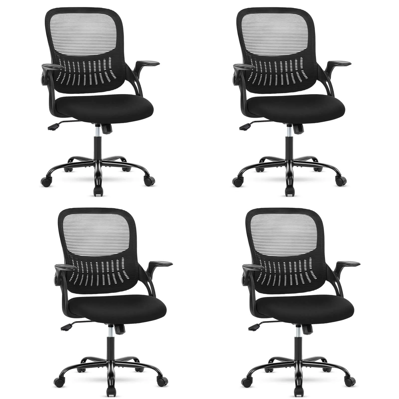 Ergonomic Home Mesh Office Desk Chairs with Flip up Armrests,Lumbar Support