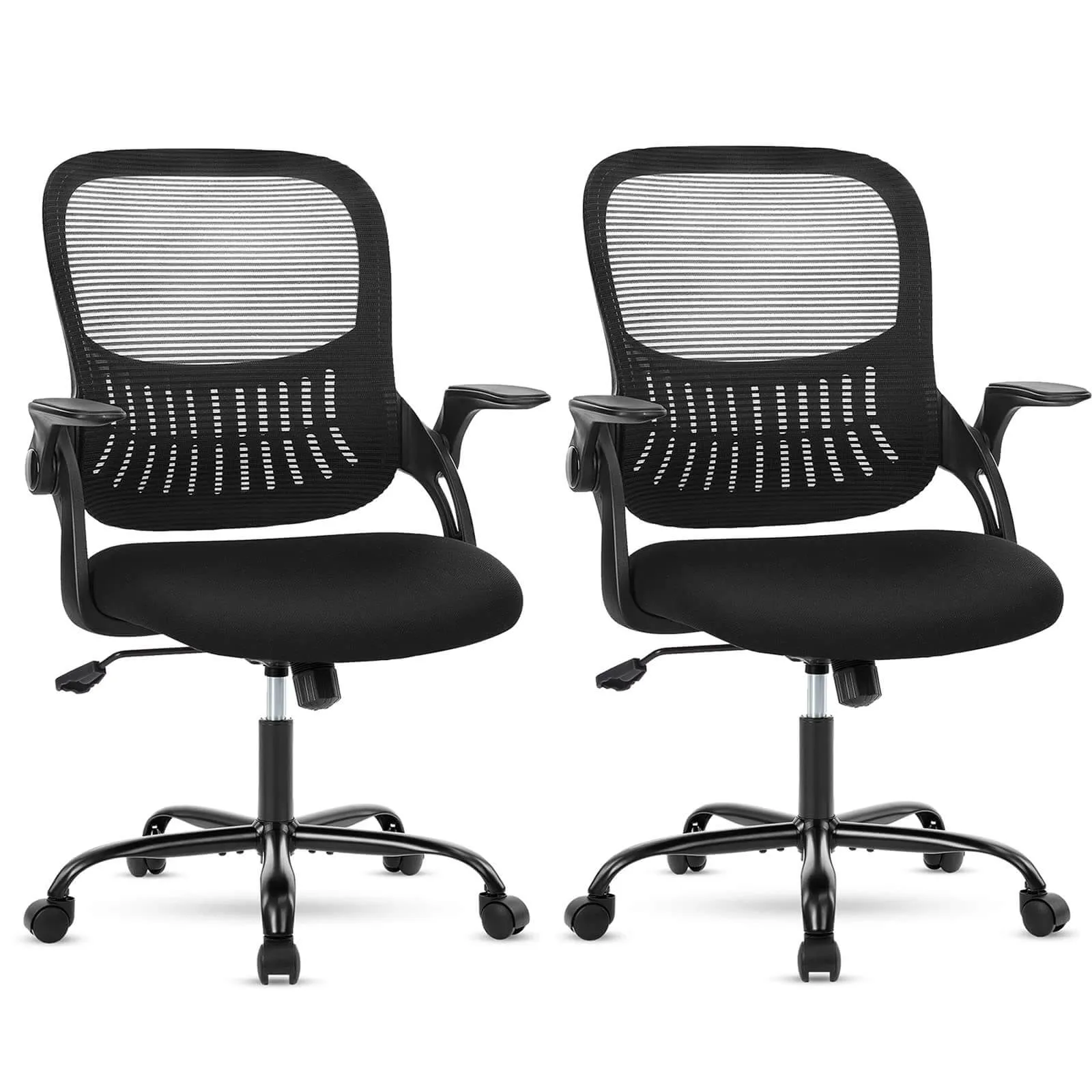 Ergonomic Home Mesh Office Desk Chairs with Flip up Armrests,Lumbar Support