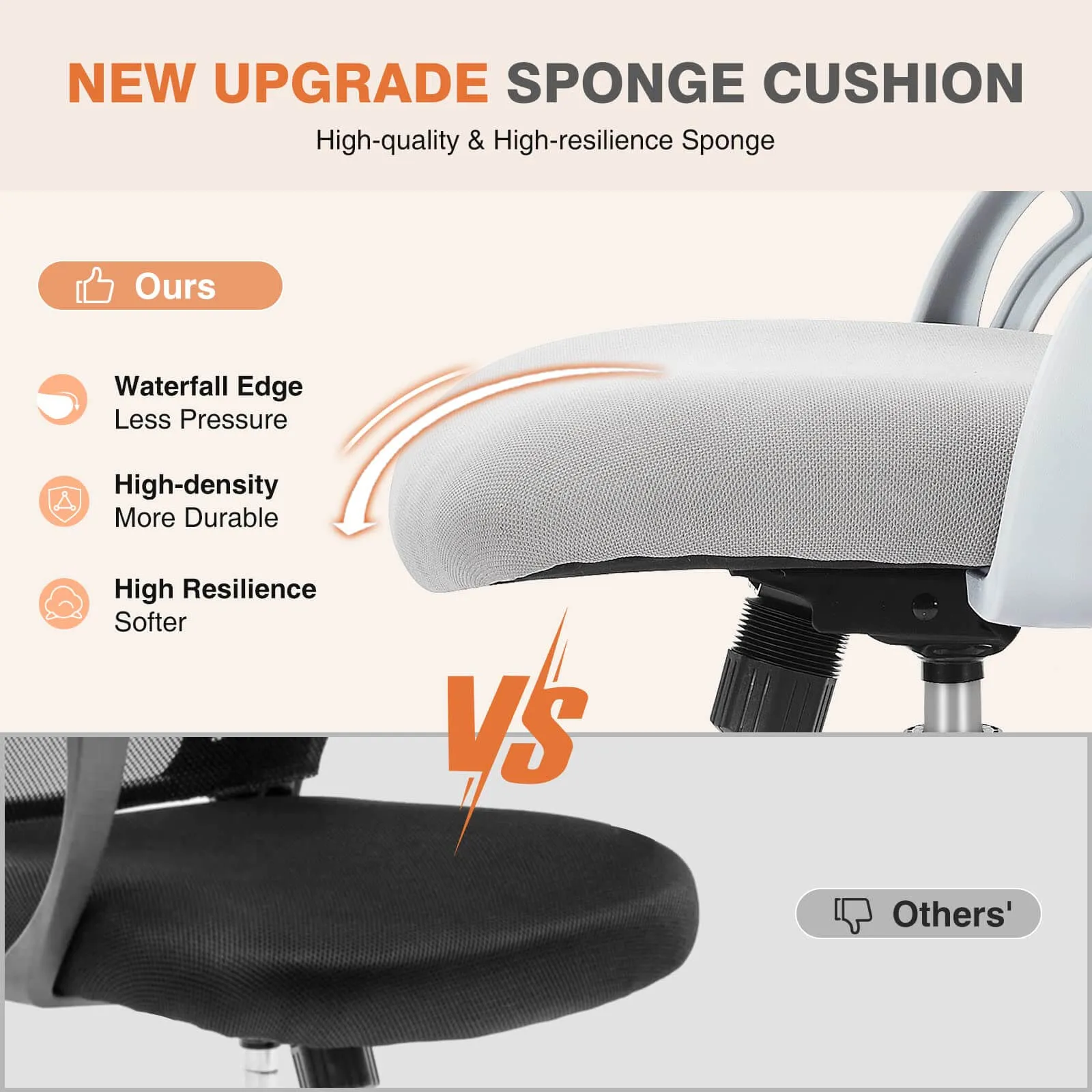Ergonomic Home Mesh Office Desk Chairs with Flip up Armrests,Lumbar Support