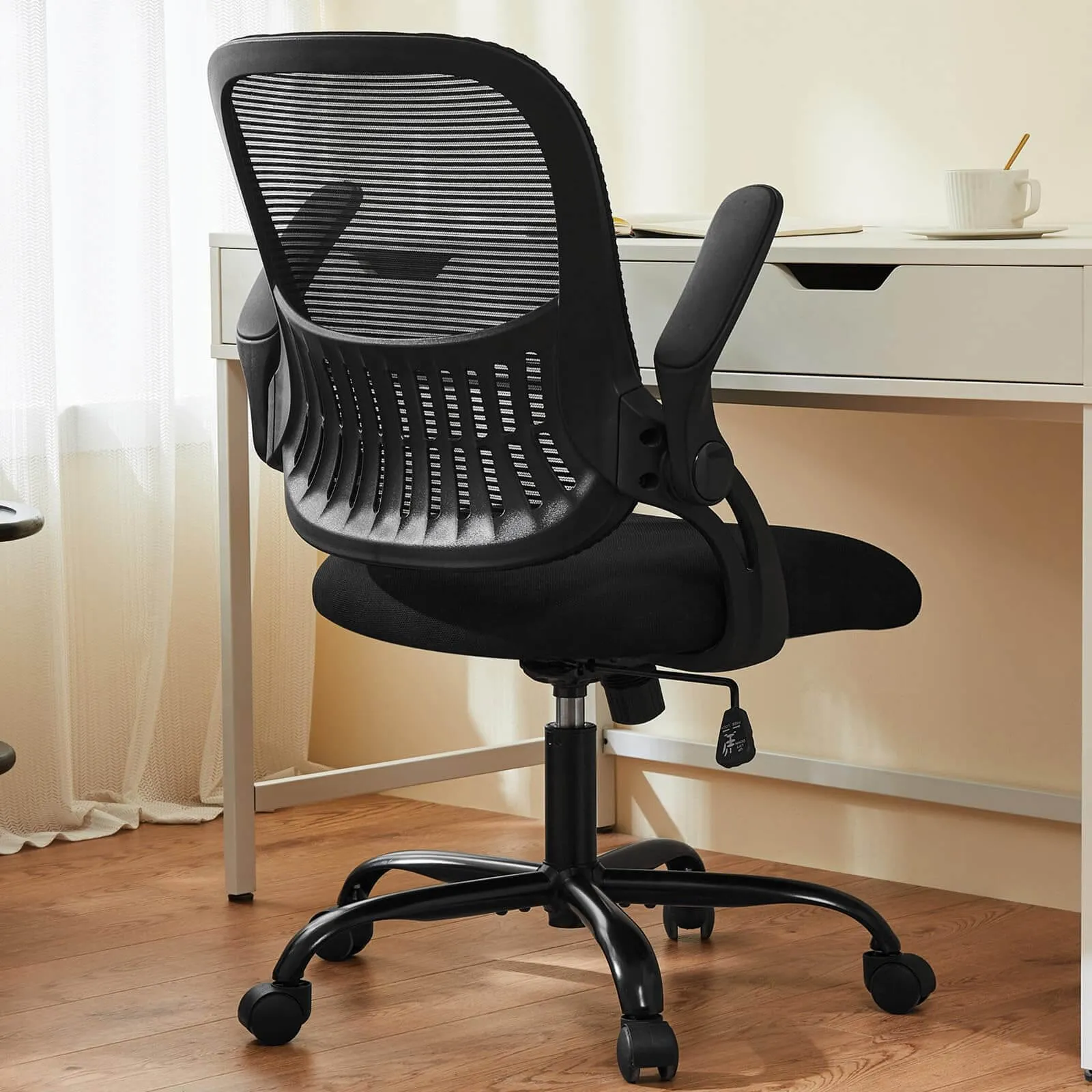 Ergonomic Home Mesh Office Desk Chairs with Flip up Armrests,Lumbar Support