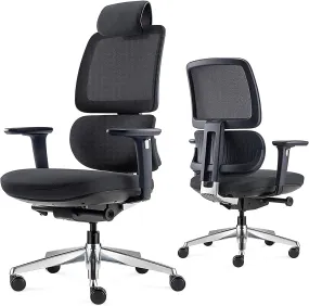 Ergonomic Office Chair, Rolling Desk Chair with Adjustable Lumbar Support, 3D Armrest, Blade Wheels, Mesh Computer Chair with Sliding Seat, Gaming Chairs, Executive Swivel Chair