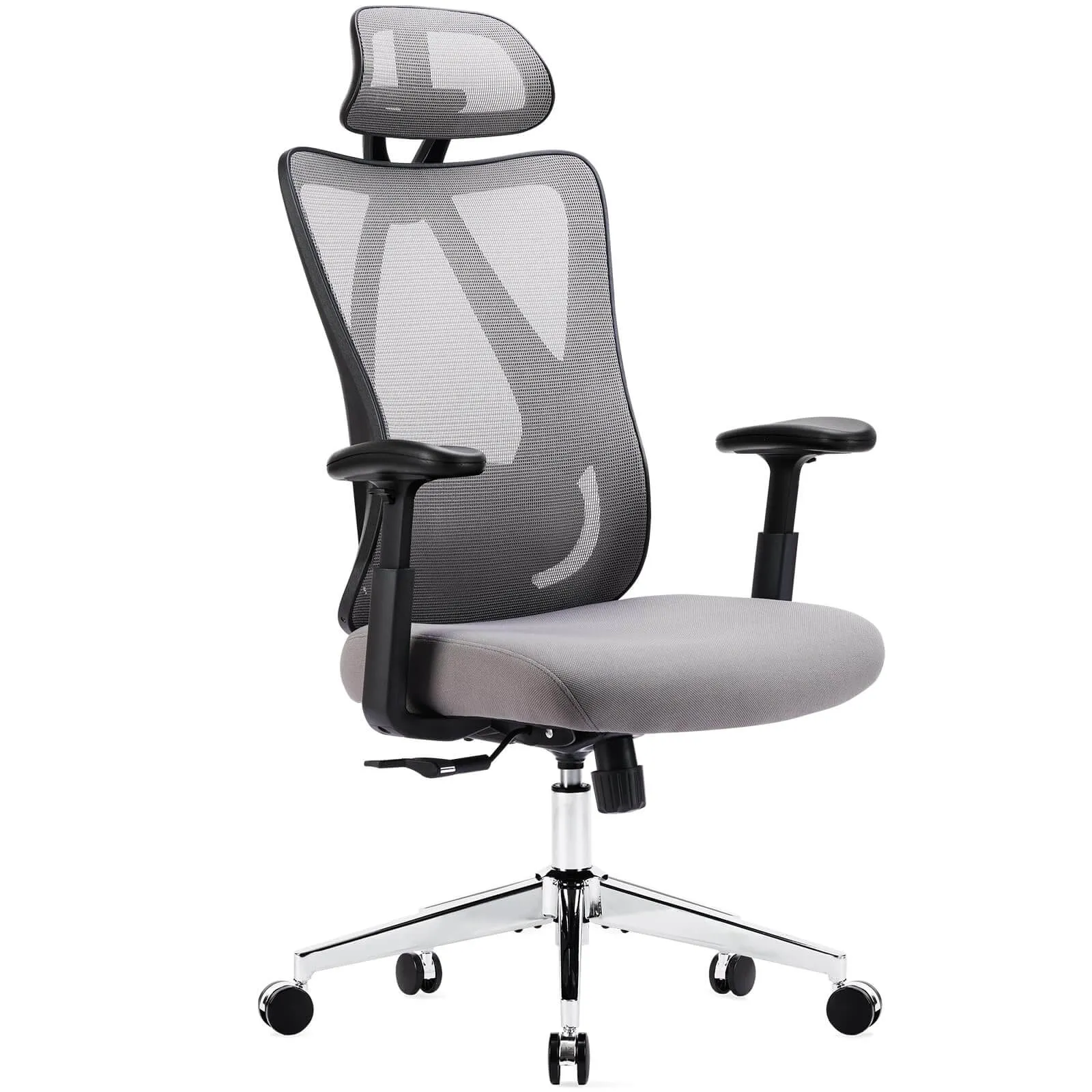 Ergonomic Office Chair with 2D Armrest Adjustable Lumbar Support & Headrest,135°Tilt Function