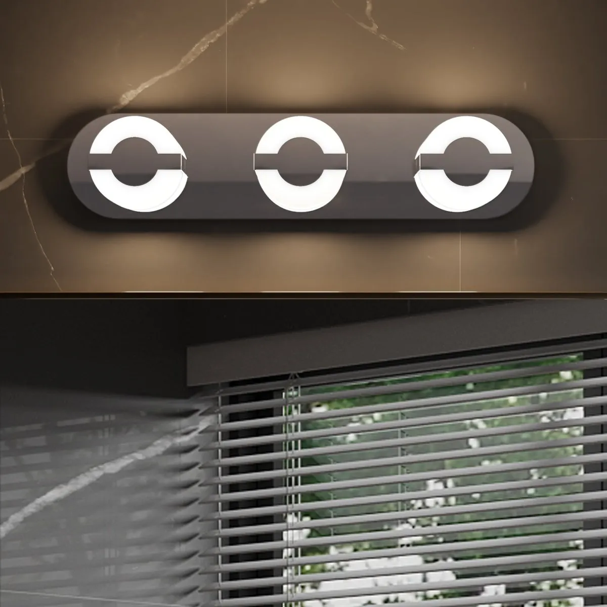 ExBrite 22.8" Chromed 3-Lights LED Vanity Light for Modern Bathrooms