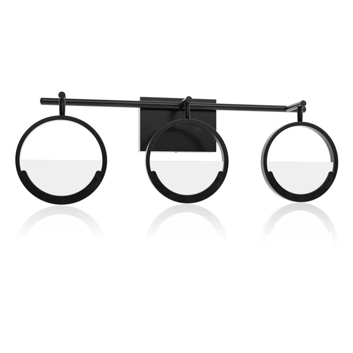 ExBrite Modern Simplicity LED Vanity Light with Rotatable Heads and Dimmable Brightness, Black