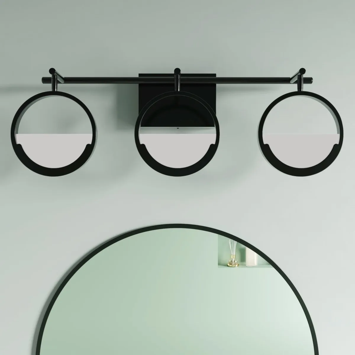 ExBrite Modern Simplicity LED Vanity Light with Rotatable Heads and Dimmable Brightness, Black