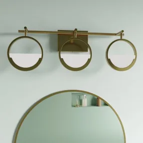 ExBrite Modern Simplicity LED Vanity Light with Rotatable Heads and Dimmable Brightness, Gold