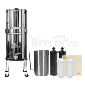 Filteroo® Stainless Steel Gravity Water Filter with Grander Revitalised Structured Water Energy Board and Fluoride Reduction Cartridge