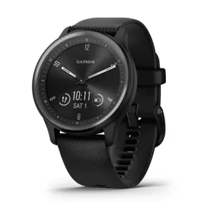 Garmin vivomove Black Dial Silicone Band with Slate Accents Health and Wellness Features Touchscreen Smartwatch - 010-02566-00