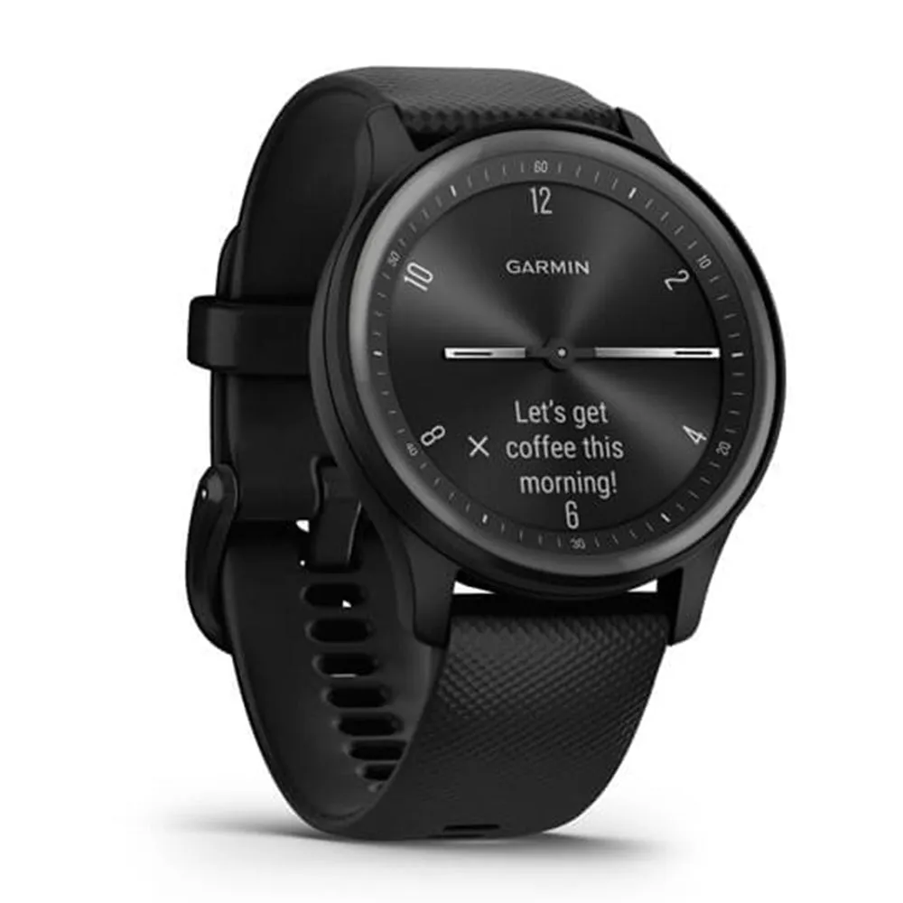Garmin vivomove Black Dial Silicone Band with Slate Accents Health and Wellness Features Touchscreen Smartwatch - 010-02566-00