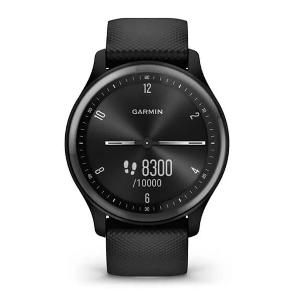 Garmin vivomove Black Dial Silicone Band with Slate Accents Health and Wellness Features Touchscreen Smartwatch - 010-02566-00
