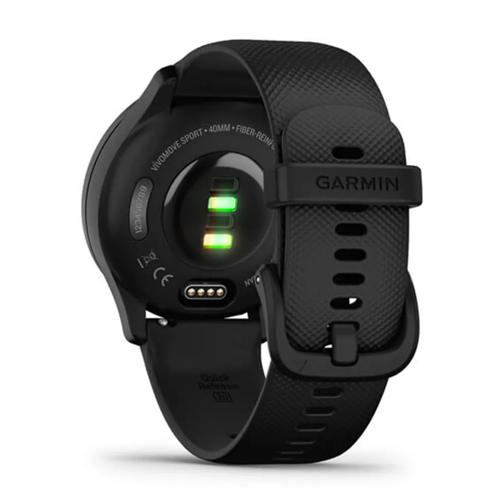 Garmin vivomove Black Dial Silicone Band with Slate Accents Health and Wellness Features Touchscreen Smartwatch - 010-02566-00
