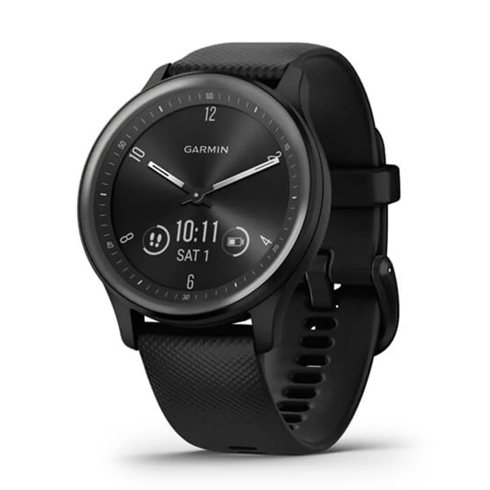 Garmin vivomove Black Dial Silicone Band with Slate Accents Health and Wellness Features Touchscreen Smartwatch - 010-02566-00