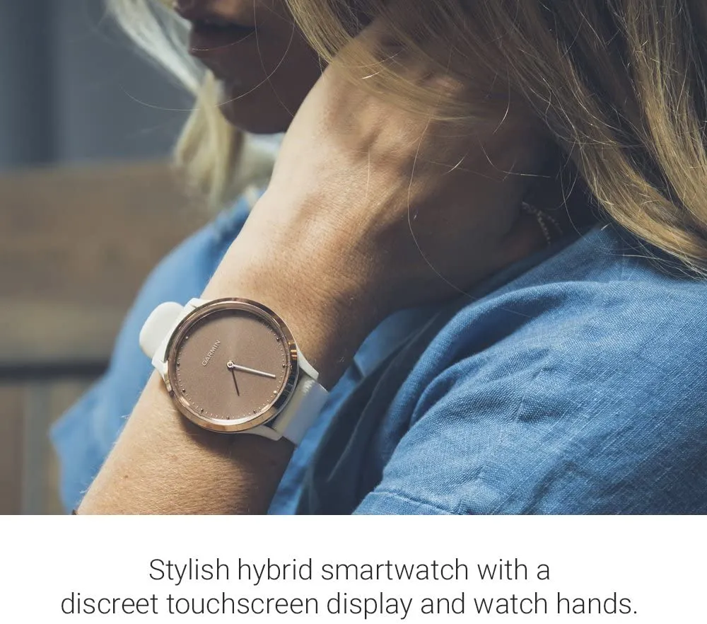 Garmin Vívomove HR, Hybrid Smartwatch for Men and Women, Silver/Sea Foam
