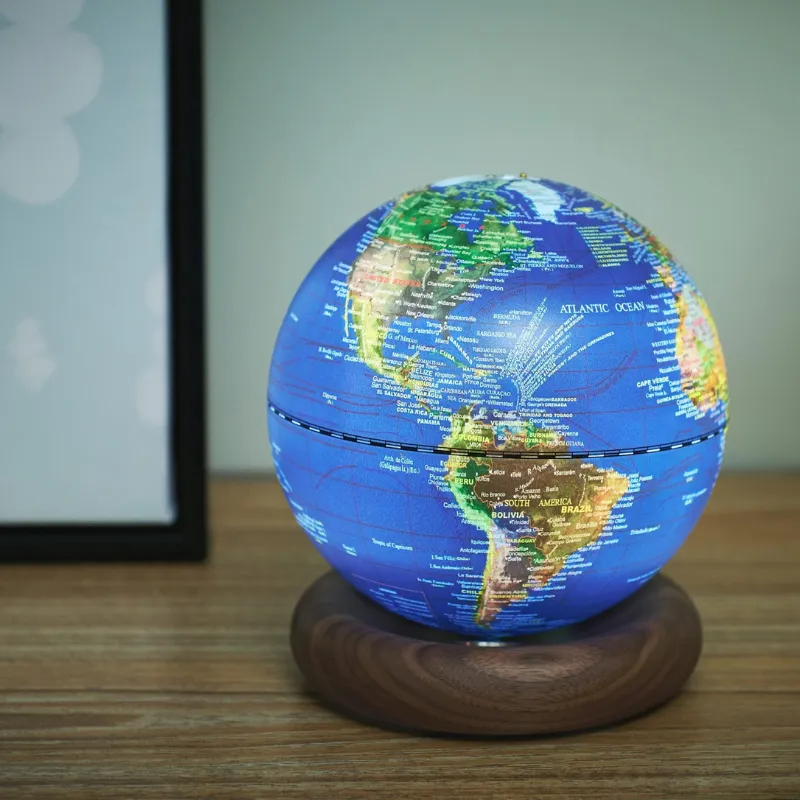 Gingko Atlas Dark Blue Mini Walnut Globe