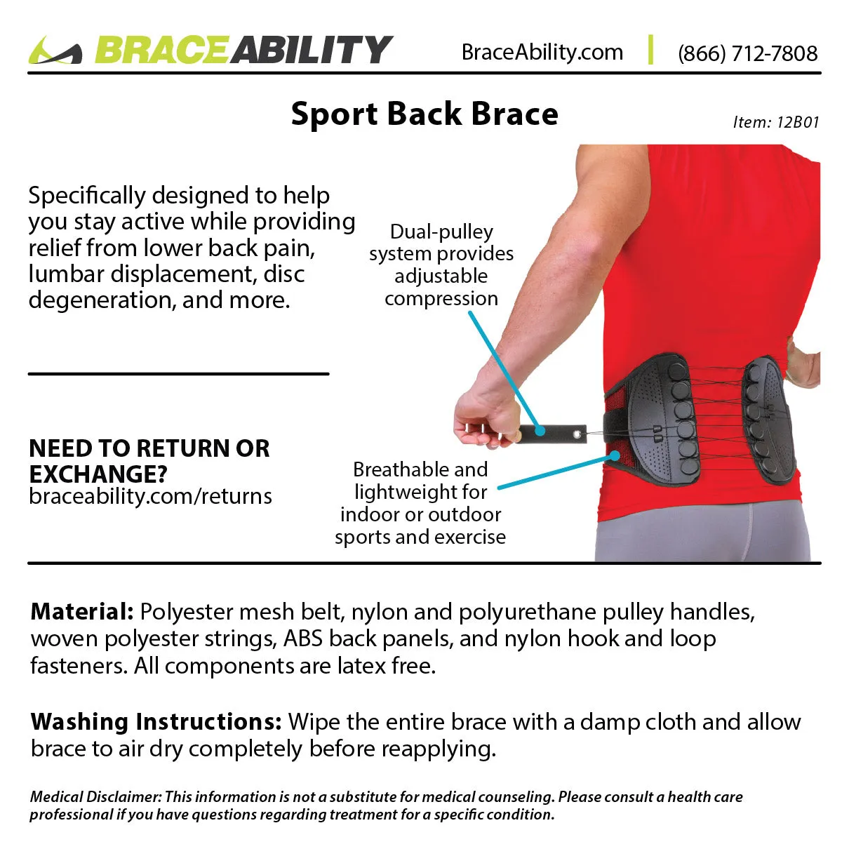 Golf Back Brace for Tennis & Golfing Low Back Pain