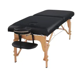 Heaven Massage Extra Wide 3" Portable Folding Massage Table Comfort Series w/Carry Case & Strap – CREAM