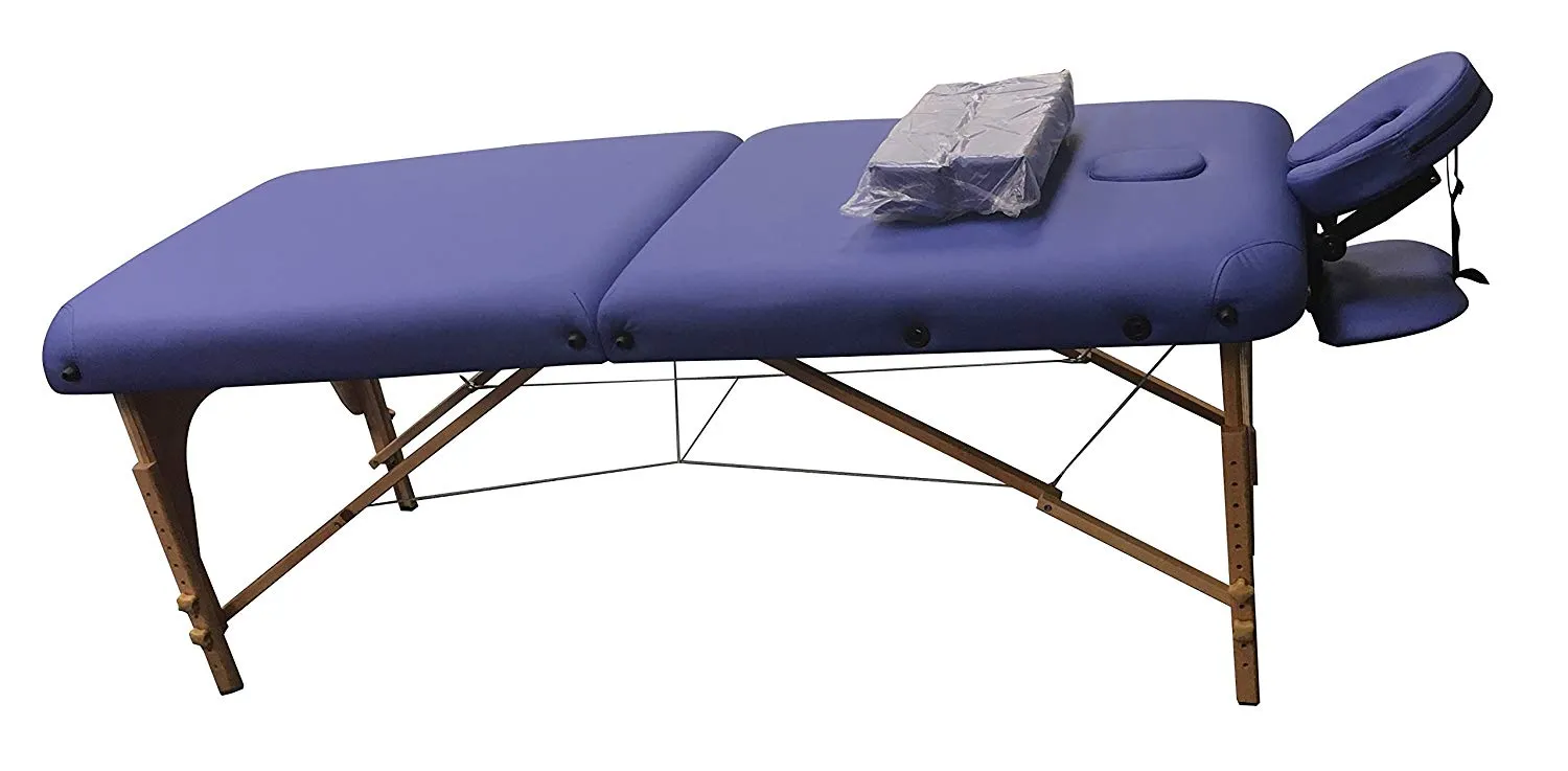 Heaven Massage Extra Wide 3" Portable Folding Massage Table Comfort Series w/Carry Case & Strap – CREAM