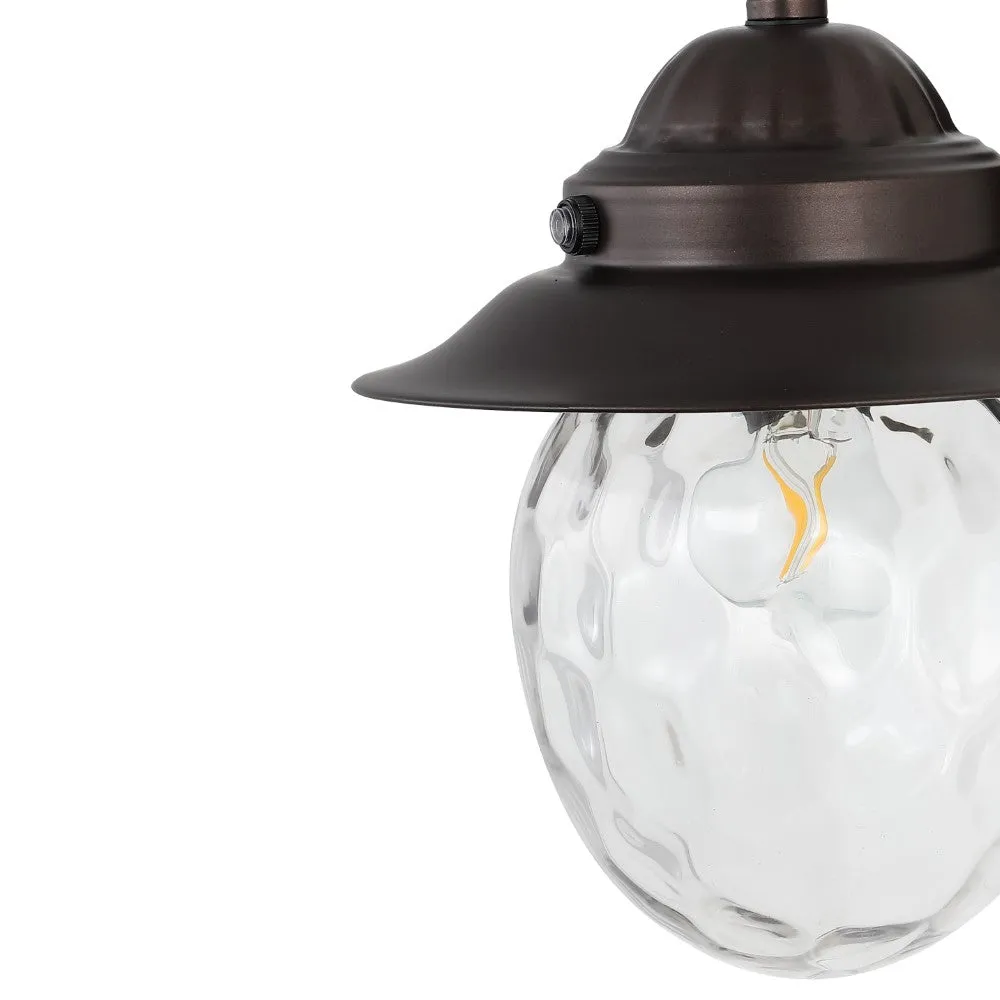 Hurricane 8.25" Farmhouse Industrial Iron/Glass Outdoor LED Sconce