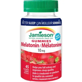 Jamieson Melatonin 10mg Gummies, Strawberry Flavour, 45 Vegetarian Gummies