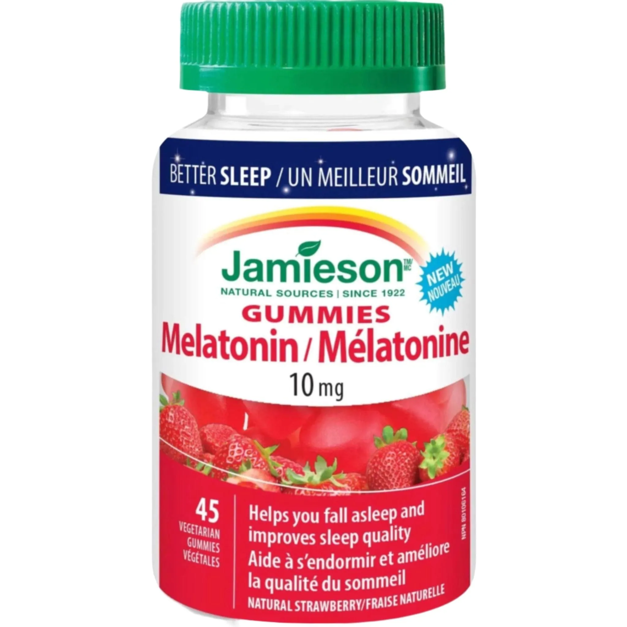 Jamieson Melatonin 10mg Gummies, Strawberry Flavour, 45 Vegetarian Gummies