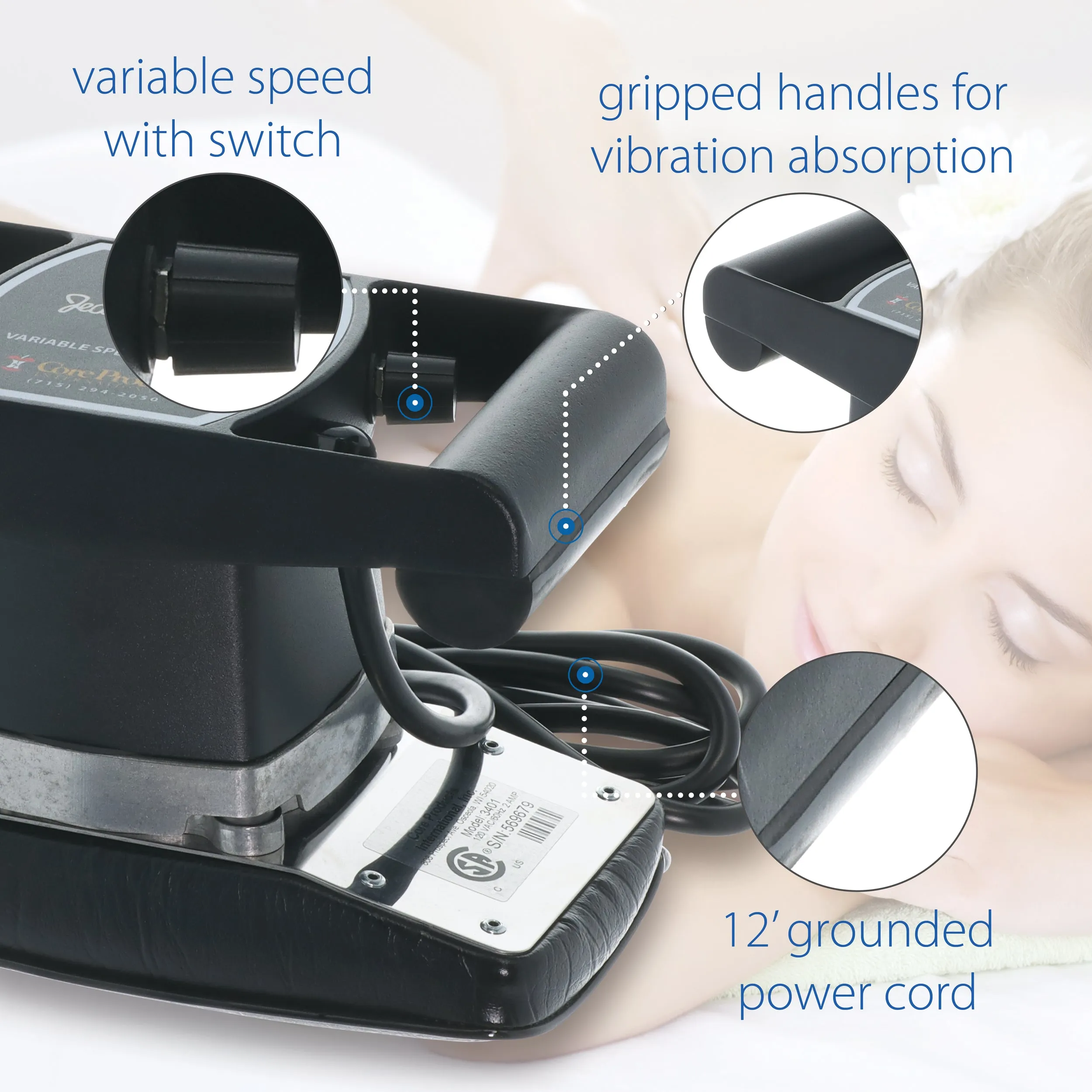 Jeanie Rub Massager & Fleece Pad Cover Combo