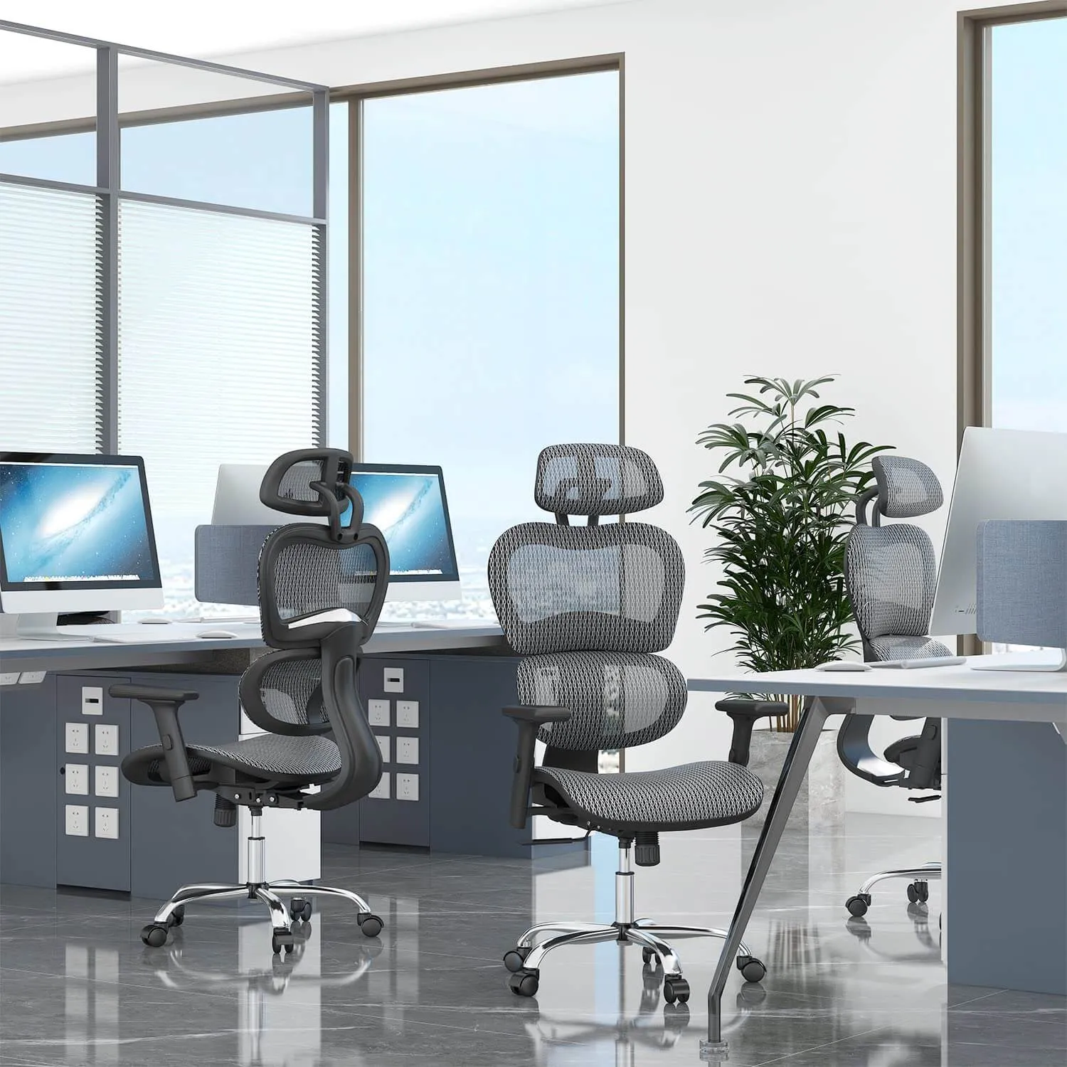 Large High Back Computer Chair with Dynamic Lumbar Support, Tilt and Lock Office Chair, 3D Adjustable Headrest and Armrests