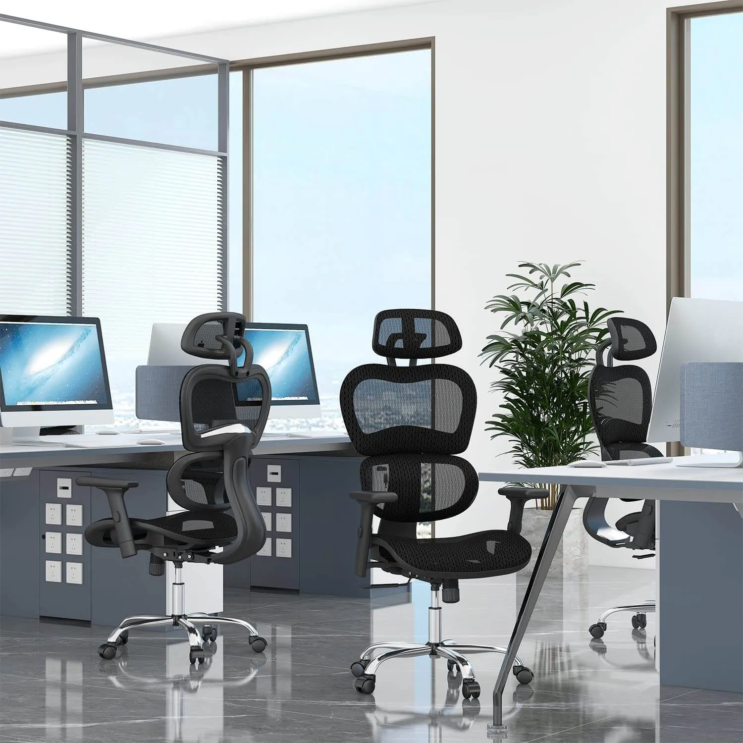 Large High Back Computer Chair with Dynamic Lumbar Support, Tilt and Lock Office Chair, 3D Adjustable Headrest and Armrests