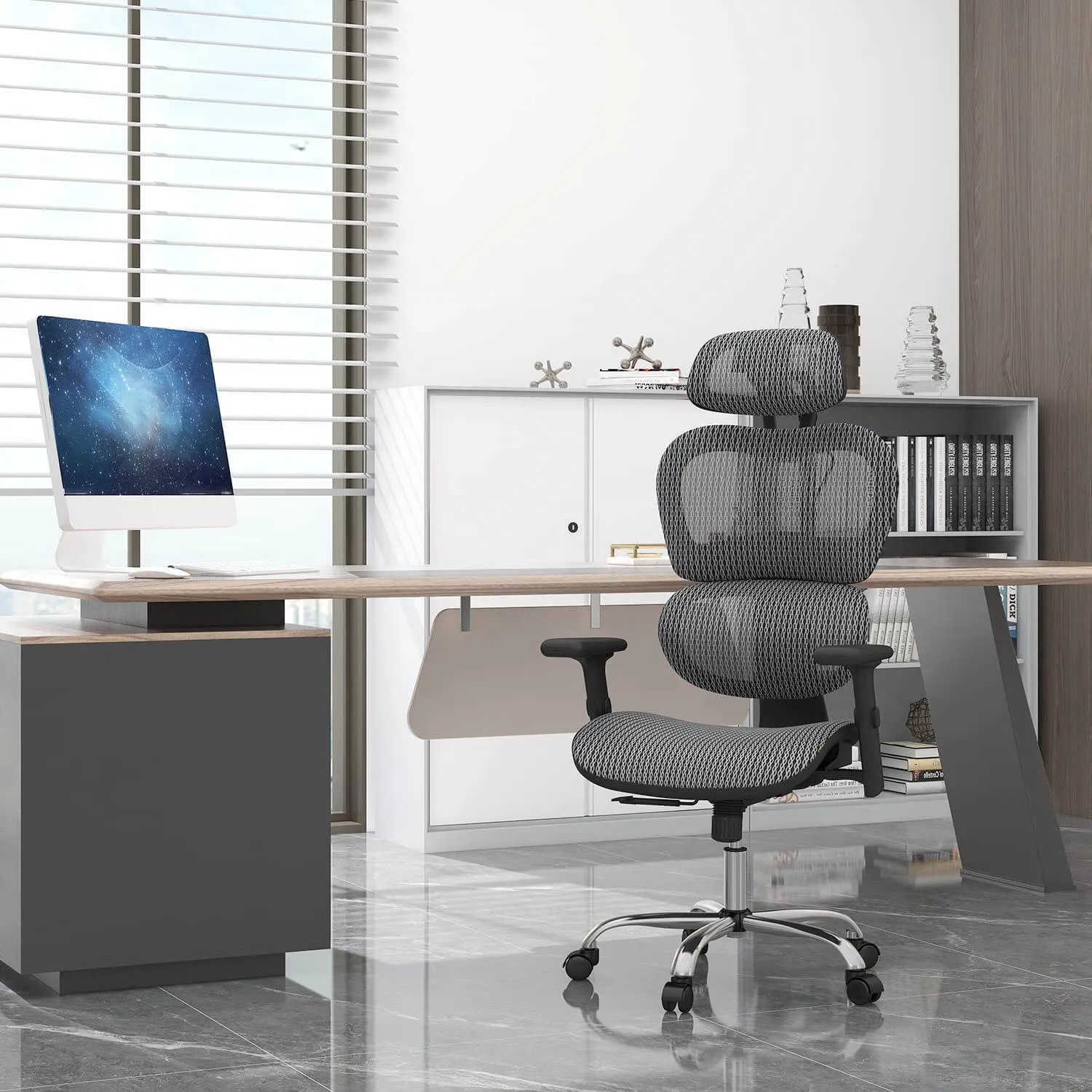 Large High Back Computer Chair with Dynamic Lumbar Support, Tilt and Lock Office Chair, 3D Adjustable Headrest and Armrests