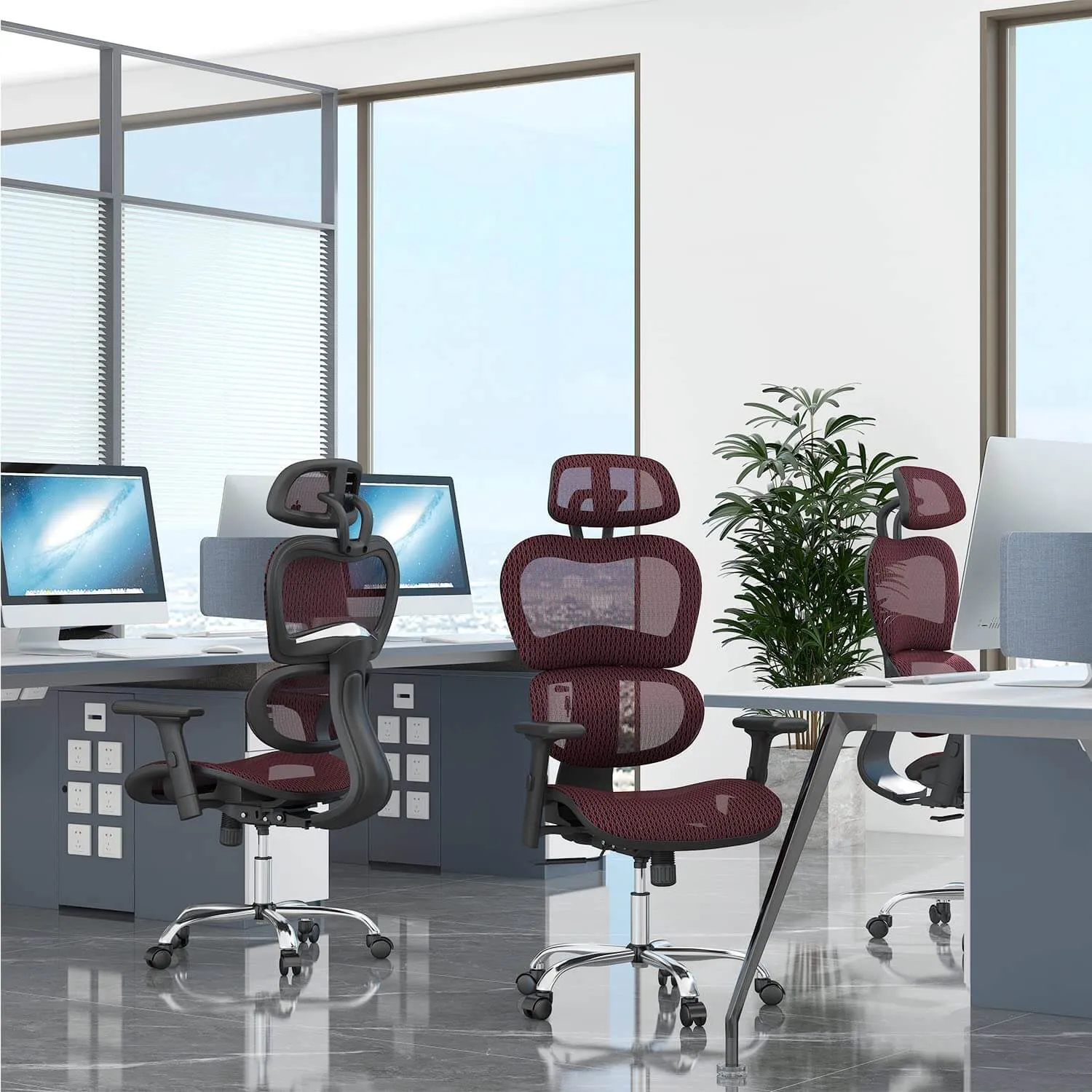 Large High Back Computer Chair with Dynamic Lumbar Support, Tilt and Lock Office Chair, 3D Adjustable Headrest and Armrests