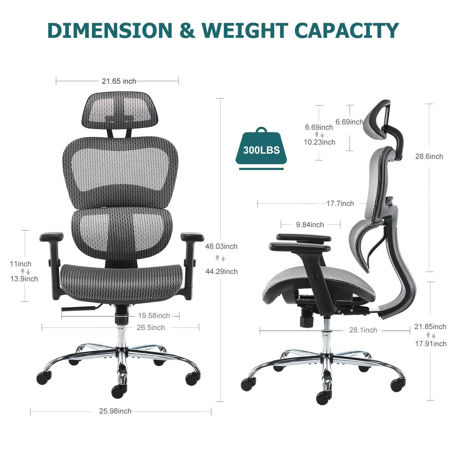 Large High Back Computer Chair with Dynamic Lumbar Support, Tilt and Lock Office Chair, 3D Adjustable Headrest and Armrests