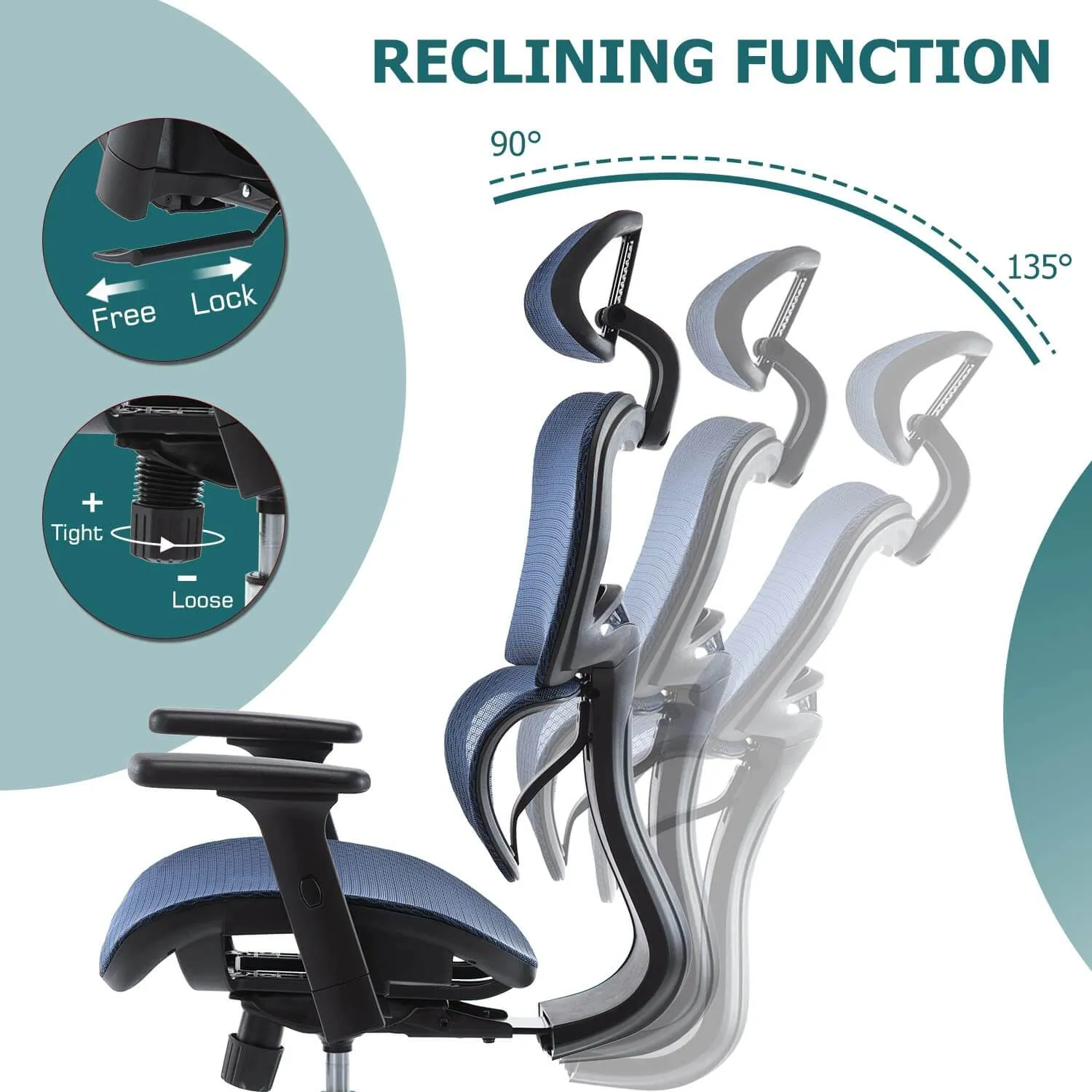 Large High Back Computer Chair with Dynamic Lumbar Support, Tilt and Lock Office Chair, 3D Adjustable Headrest and Armrests