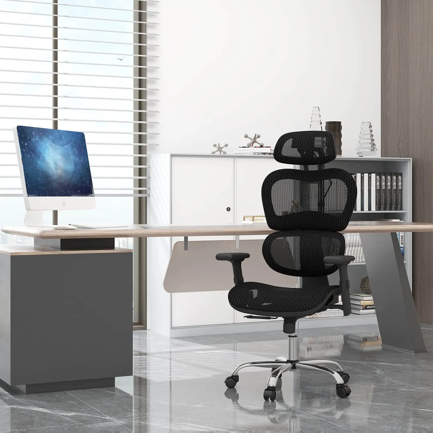 Large High Back Computer Chair with Dynamic Lumbar Support, Tilt and Lock Office Chair, 3D Adjustable Headrest and Armrests