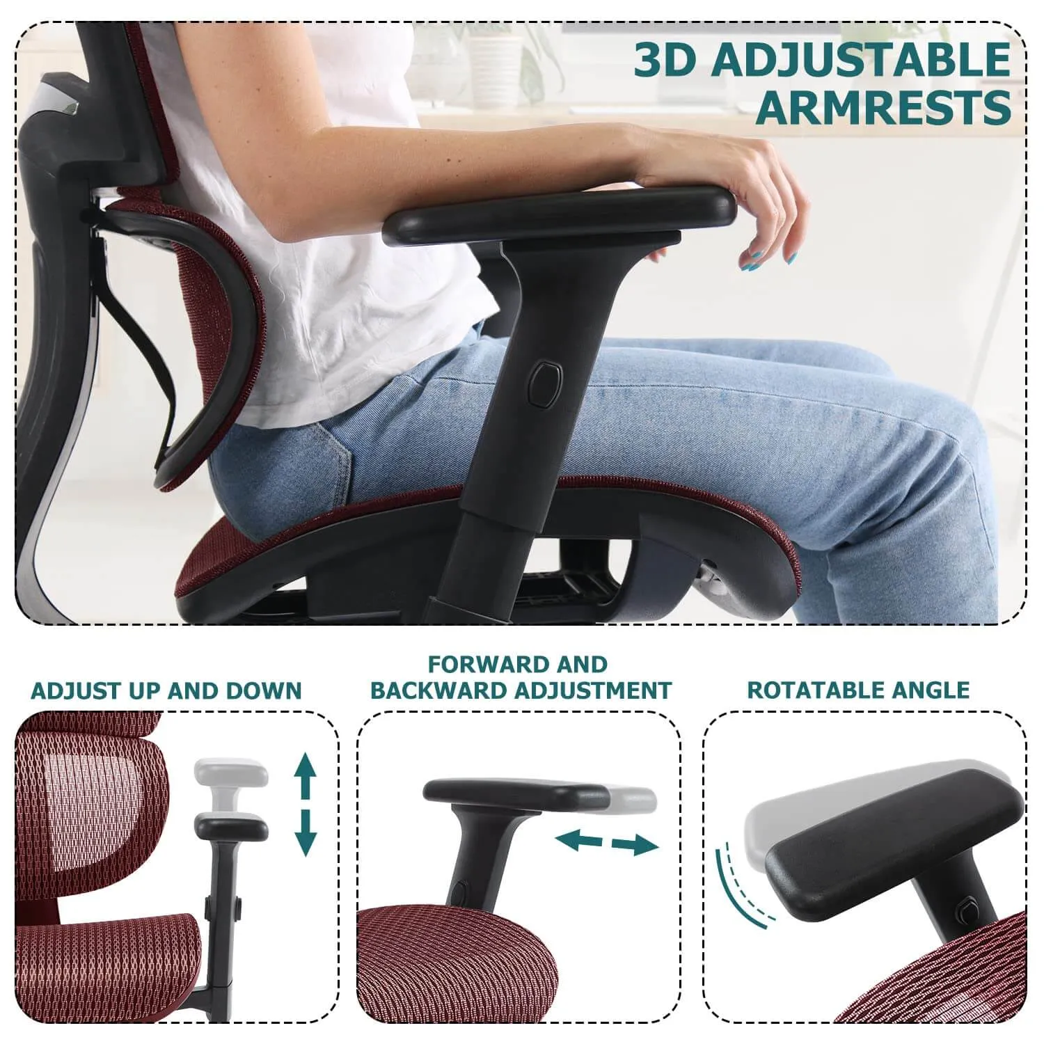 Large High Back Computer Chair with Dynamic Lumbar Support, Tilt and Lock Office Chair, 3D Adjustable Headrest and Armrests